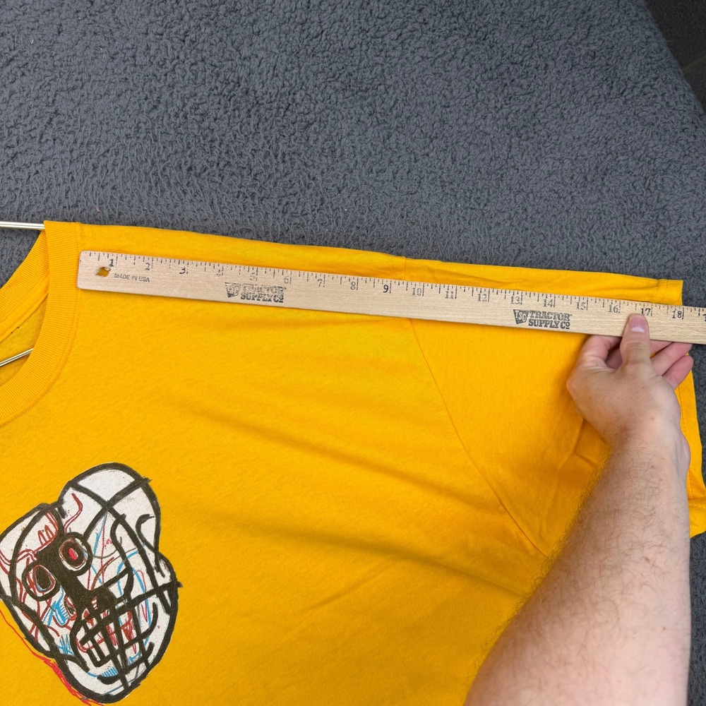 Jean-Michel Basquiat Graphic T-Shirt Mens 3X Yellow Cotton Art Skull Print - Picture 5 of 7
